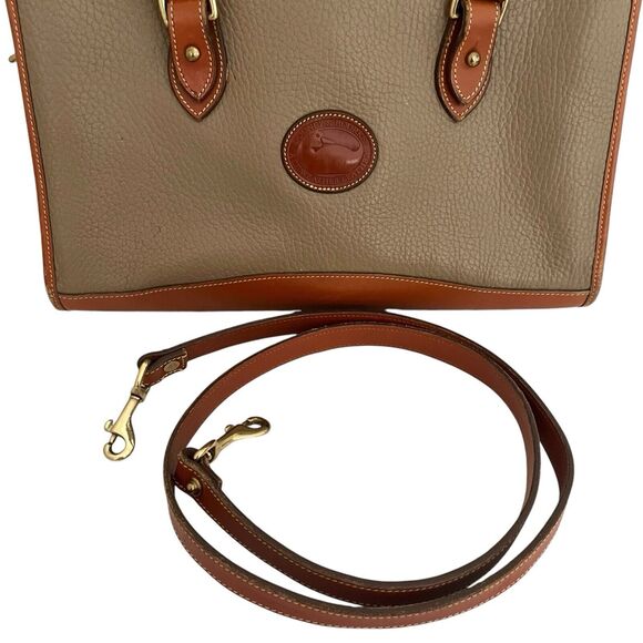 Vintage Dooney & Bourke All Weather Leather Handbag Pebbled Saddle Tan USA - Picture 12 of 17